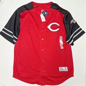 NEW Cincinnati Reds Large Team Color Jersey Red Black Short Sleeve Dynasty Tags